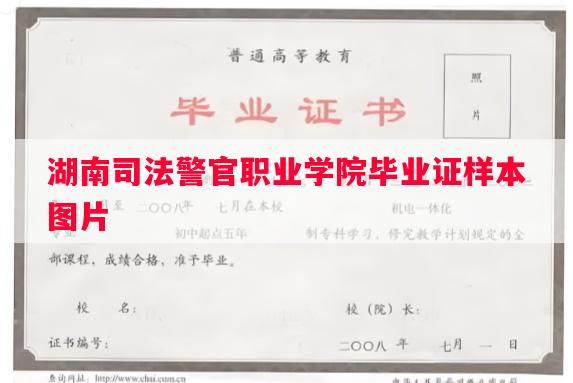 湖南司法警官职业学院毕业证样本图片