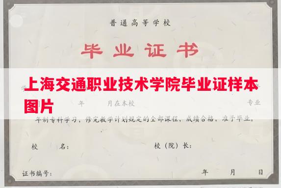 上海交通职业技术学院毕业证样本图片
