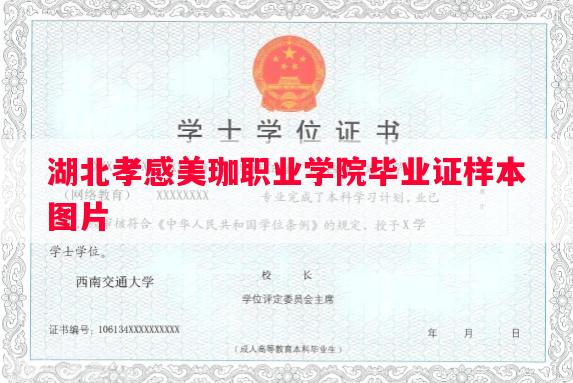 湖北孝感美珈职业学院毕业证样本图片