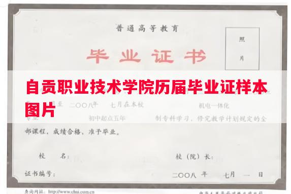 自贡职业技术学院历届毕业证样本图片