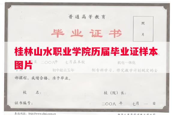 桂林山水职业学院历届毕业证样本图片