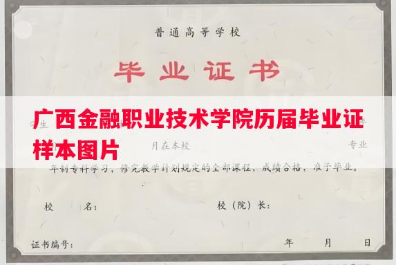 广西金融职业技术学院历届毕业证样本图片
